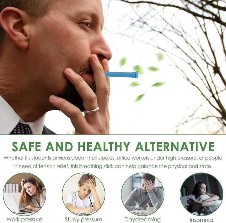 3 Pcs Silicone Chew Tubes Breathing Sticks with Essential Oil for Soothing the Senses and Aiding Concentration