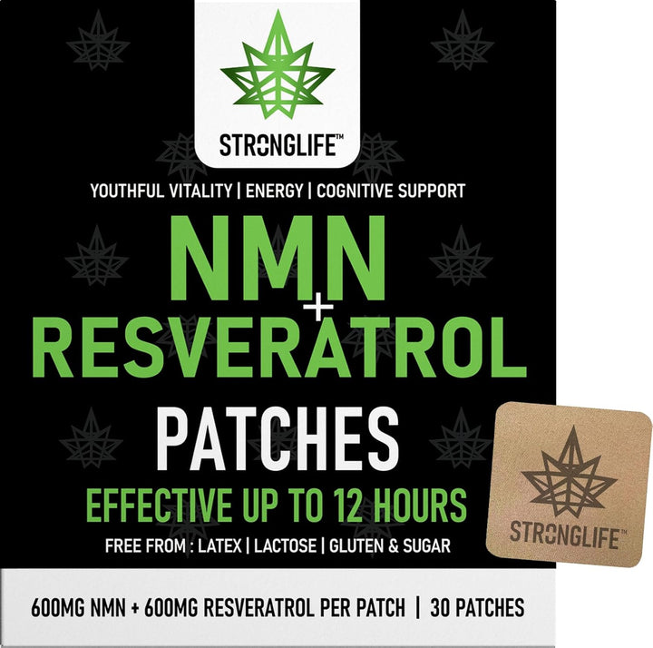 NMN & Resveratrol Patches – High Absorption, 12 -Hour Release – Supports Cellular Health, Anti-Aging & Skin Vitality – Easy-To-Use – 30 Patches – Natural Ingredients – like Capsules - Powders