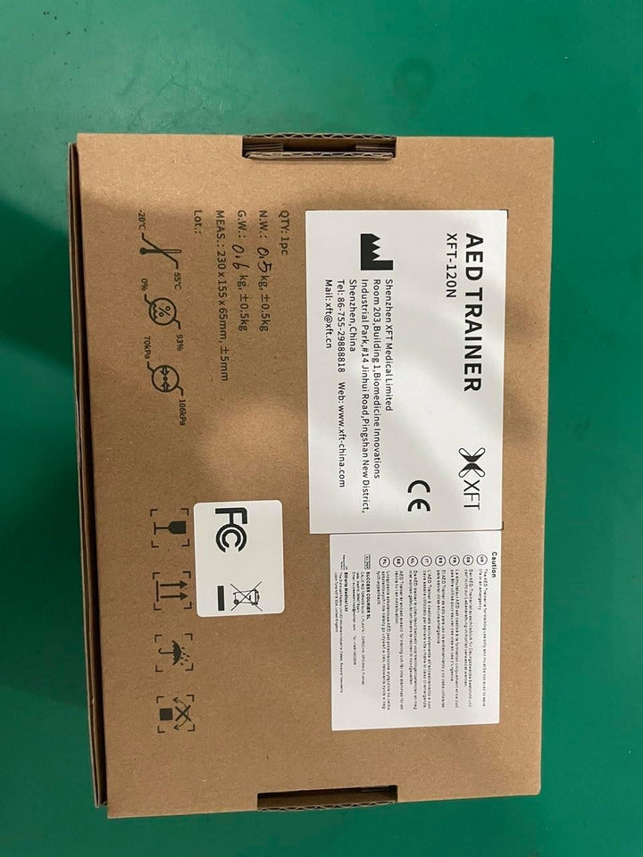 Defibrillator Trainer, -120N AED Training Set CPR Trainer Device, English, French, Spanish, Brazilian Portuguese Voice Prompts, 5 Scenarios First Aid Training Kit for Defibrillator Trainee Beginner