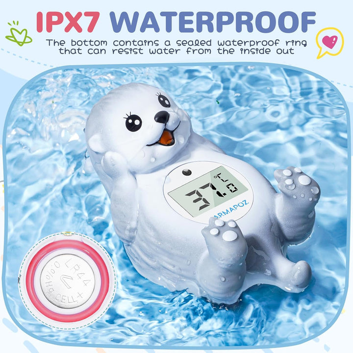 Baby Bath Thermometer - Water Thermometer for Baby Safety - Quick Read Floating Bathtub Toy in Fahrenheit & Celsius - Ideal for Infant, Newborn & Toddler Bath Time (Otter)