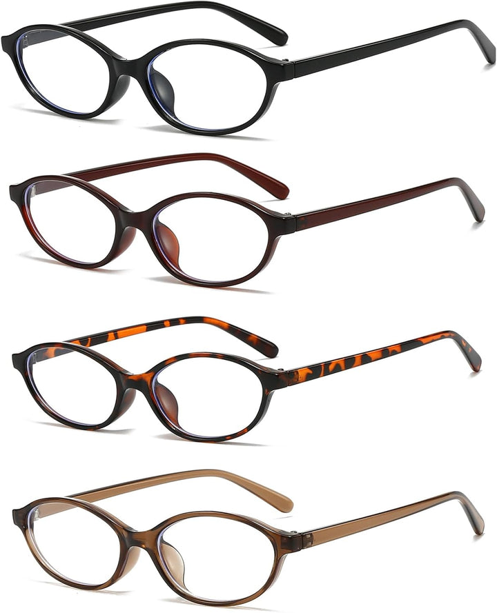 Oval Blue Light Glasses for Women Men Small Cat Eye Frame anti Eye Satrain Headache Eyeglasses Y2K Clear Lens for Computer Gaming Reading