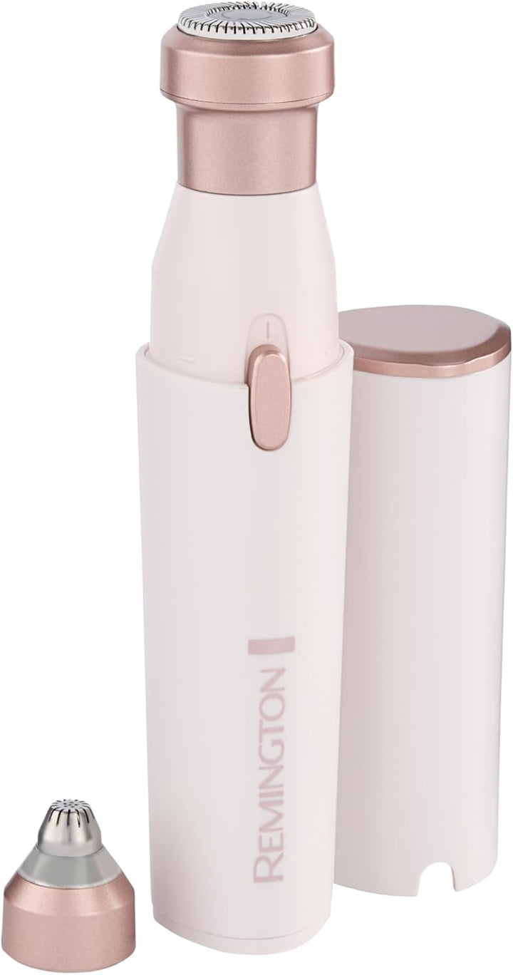 ® 2-In-1 Facial Hair Remover [Hypoallergenic Attachments, LED Light, USB-C, 80Min Runtime] Bareme (Gentle Shaver, Trimmer, Brow Sculptor, 100% Waterproof, Integrated Storage Cap) WFS200