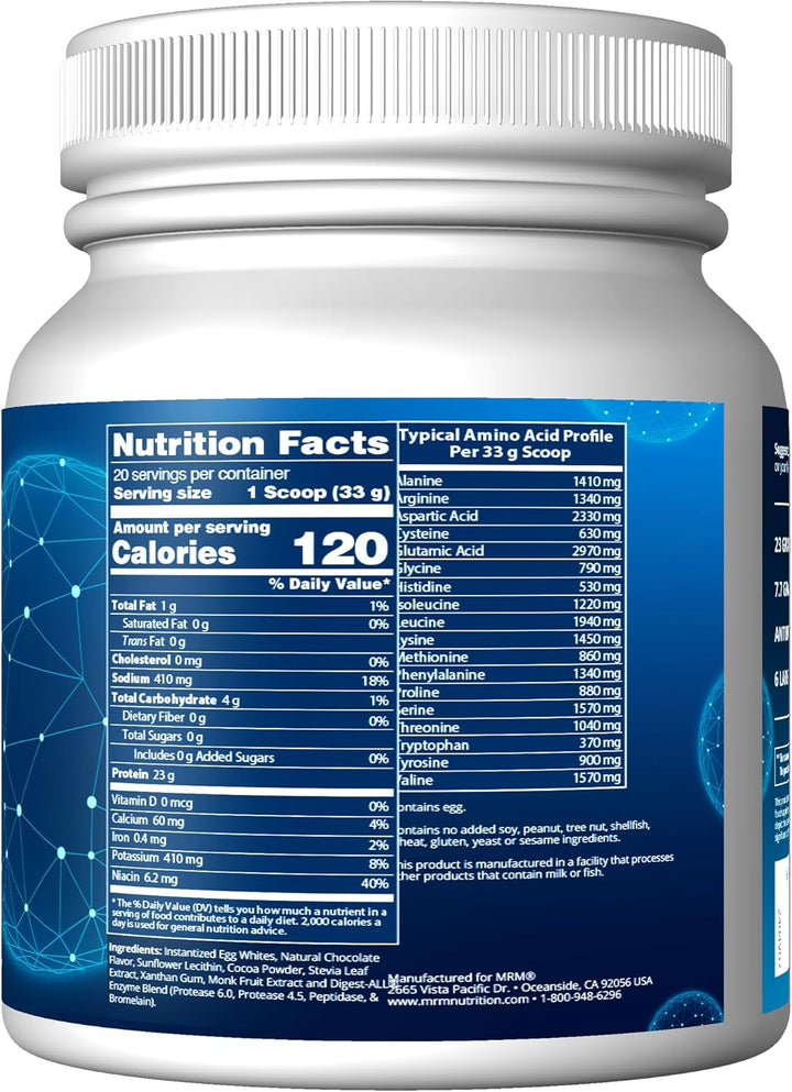 , All Natural Egg White Protein, Chocolate, 24 Oz (680 G)