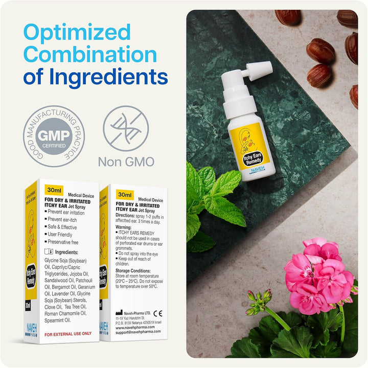 Itchy Ears Remedy: Ear Cleaning and Itch Relief | Treats All Causes of Ear Itchiness | Jet Ear Spray for Eczema Treatment and Clogged Ear Relief | Ear Wax Remover & Ear Wash (15 ML)