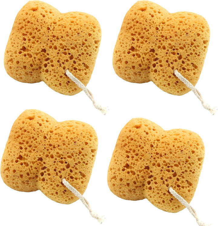 2Pcs Natural Sea Sponge,Larger Shower Sponges for Women Men, Exfoliating Body Sponge Dense Foam for Gentle & Deep Cleansing, Ultra-Soft for Sensitive Dry Skin