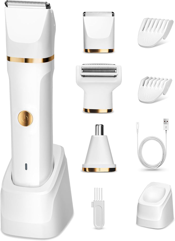 Manscape Body Trimmer Men 3 in 1, Pubic & Ball Trimmer Man IPX7 Waterproof, Rechargeable Body Shavers for Men with 2 Combs, Painless Nose Hairs Trimmer for Man,Wet & Dry