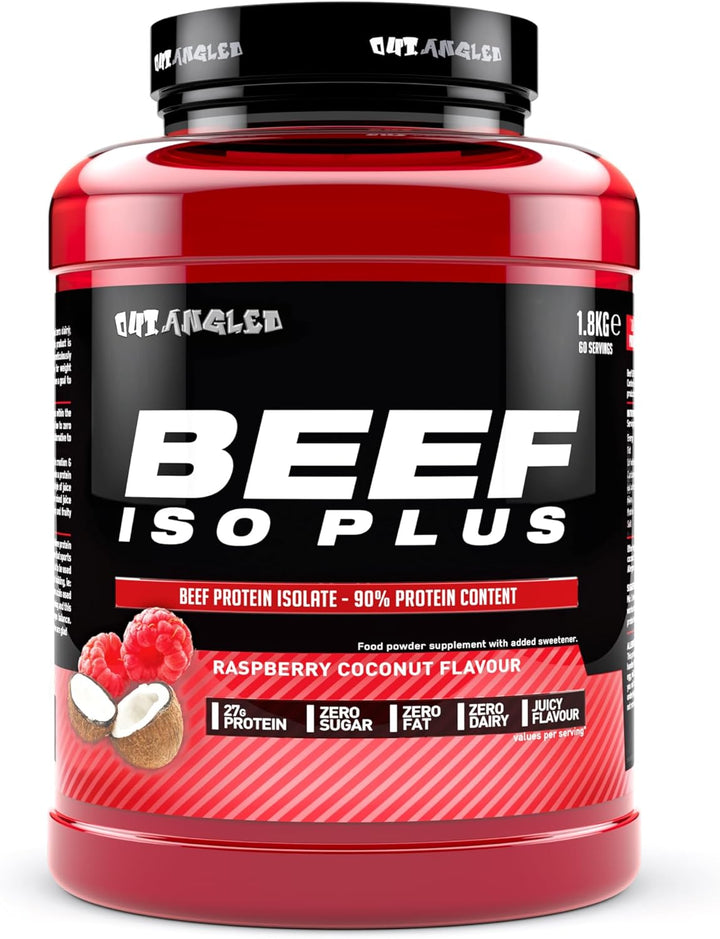 Beef Iso Plus, Beef Protein Isolate Powder, High Protein, Zero Fat and Sugar | 1.8Kg, Orange Burst | Halal, Paleo and Keto Friendly, Dairy and Gluten Free