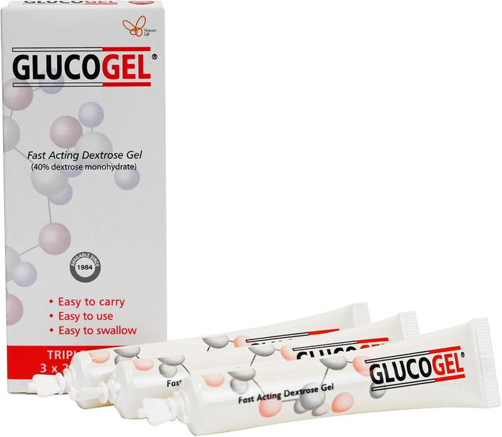 Fast Acting Glucose Energy Gel - Hypostop Gel for Running, Hiking, Cycling, Marathon Liquid Dextrose - Original Unflavoured, 10G per Tube (Pack of 3)