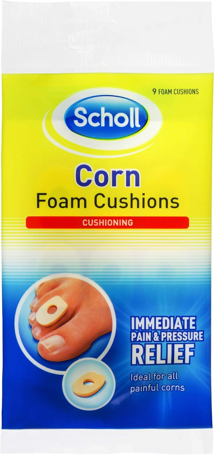 Corn Foam Cushions, 9 Pads - Corn Pain and Pressure Relief Pads, Comfortable Padding with Adhesive