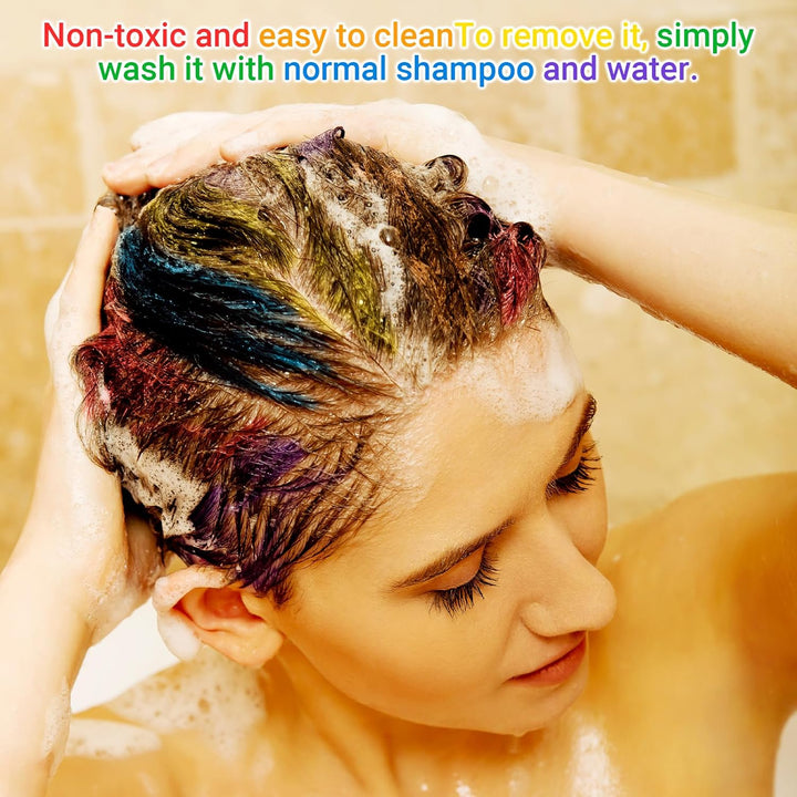 10 Pcs Washable Hair Chalk Combs, Temporary Color Dye Brushes for Kids Girls Boys, DIY Comb Set for Cosplay Birthday Halloween Party Styling