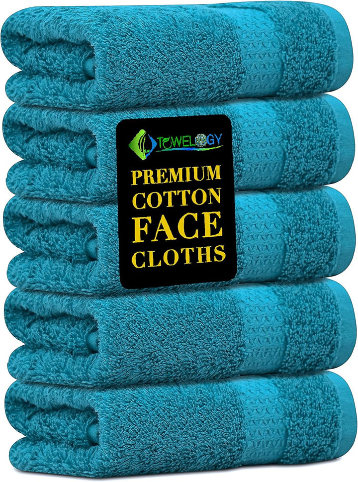® Cotton Face Cloths - Super Soft, Ultra Absorbent & Non Abrasive Flannel Wash Cloths - Luxuriously Plush and Large 33X33Cm Face Towels for Ultimate Luxury (Royal Blue)