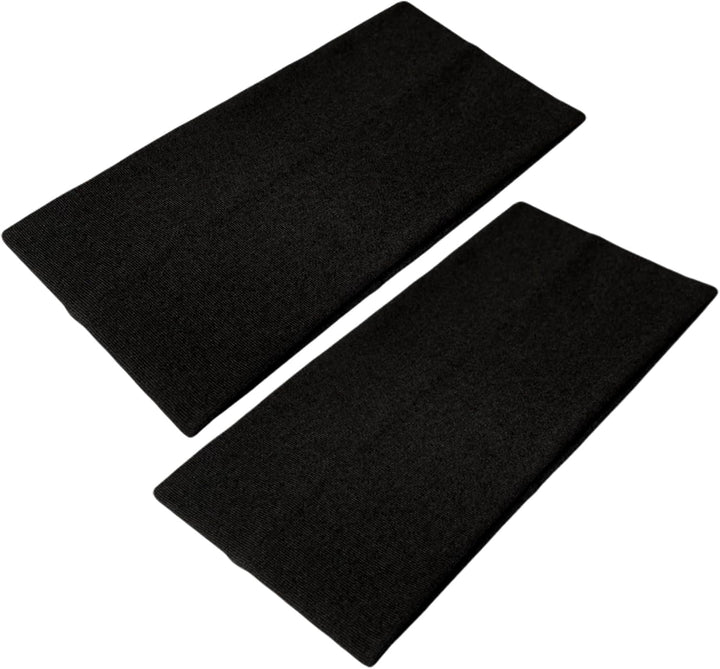 Extra Wide Headbands 11Cm Plain Stretchy Kylie Head Band 2 Pack Unisex Bandeau Headbands for Women & Men Soft Hairbands Yoga Bandana Headband (Black)