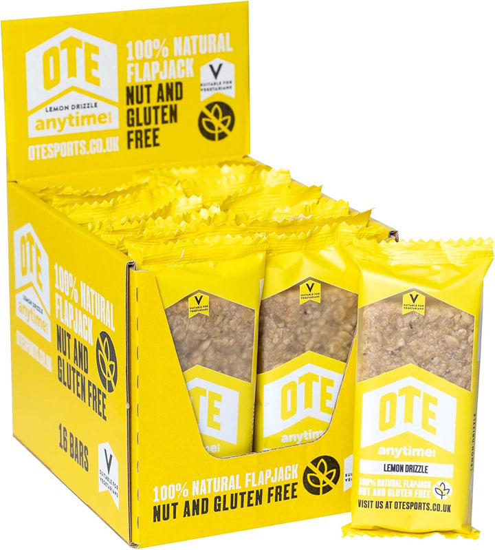 Anytime Bars - Energy Bars for Cycling - Cycling Nutrition Bars - Nut Free Snacks for Running - Endurance Flapjack Bars - Box of 16 X 62G