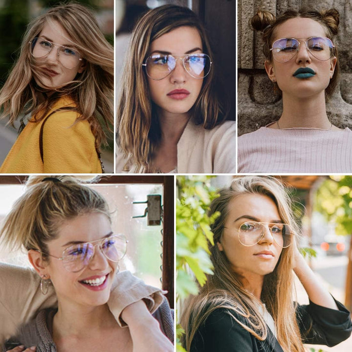 Classic Metal Fashion Clear Lens Glasses Frame Eyewear for Women/Men