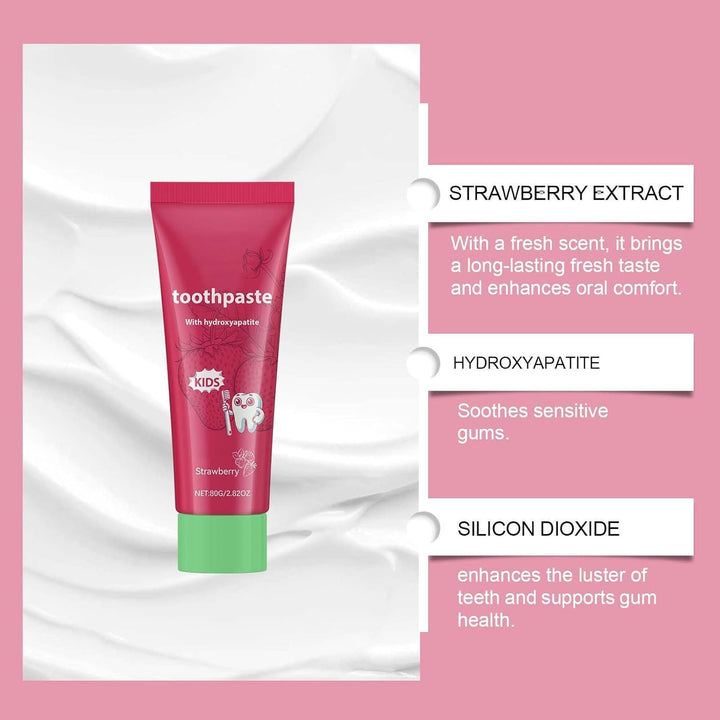 Kids Hydroxyapatite Toothpaste,Probiotic Teeth Whitening Toothpaste,Strawberry Enamel Protection for Children 2+