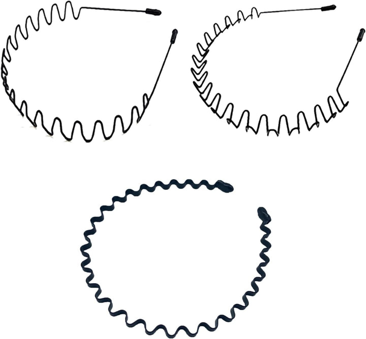 Mens Hair Band Sports Hair Bands Men, Non-Slip Sports Fashion Headband, Metal Hair Band Men, Hair Hoop Outdoor Sports, Weddings and Daily Wear (6 Pcs)