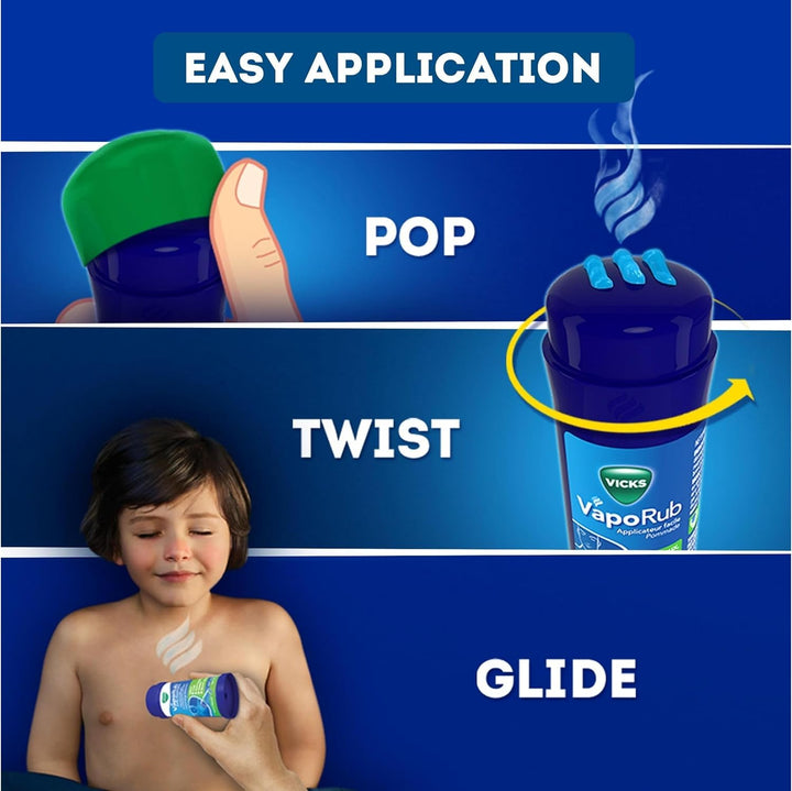 Vaporub'S with Easy Application, Twist and Apply on Chest for 4 Cold Symptom Relief