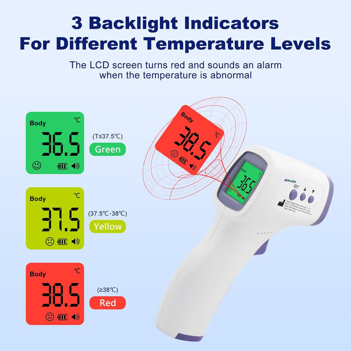No Touch Forehead Thermometer for Adults and Kids Infrared Digital Thermometer Touchless Baby Thermometer Accurate Fast Readings for Home Use Family Healthcare Temperature Measurement