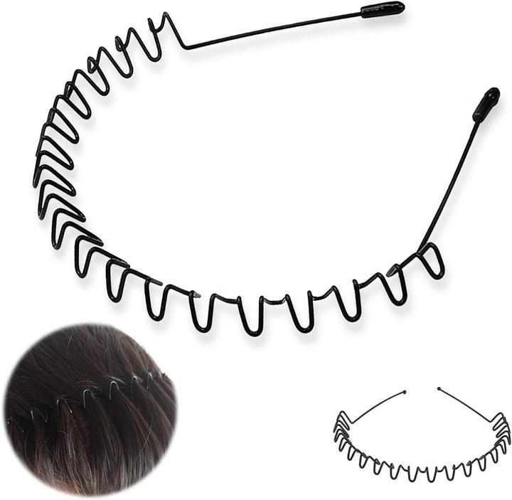 Mens Hair Band Sports Hair Bands Men, Non-Slip Sports Fashion Headband, Metal Hair Band Men, Hair Hoop Outdoor Sports, Weddings and Daily Wear (6 Pcs)