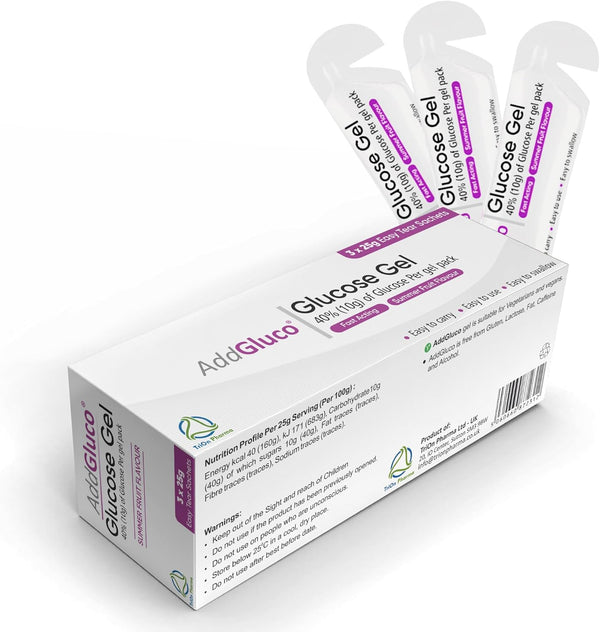 Glucose Gel – Fast-Acting Glucose Energy Gel in Easy Tear Sachets (3 X 25G) – Summer Fruit Flavour, Vegetarian & Vegan-Friendly