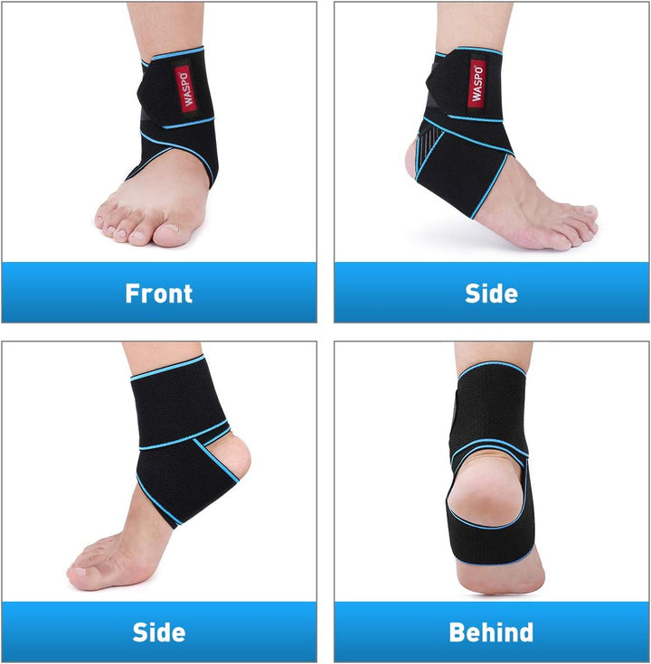 Ankle Support Brace - Adjustable Ankle Brace Wrap Strap for Sports Protect, Plantar Fasciitis, Achilles Tendonitis, Ligament Damage, Injury Recovery, One Size for Men Women 1 PC Blue