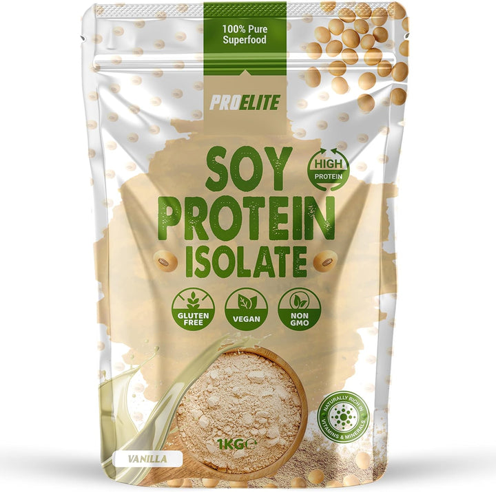 Soy Protein Isolate Powder 1Kg Vegan 100% Plant Protein Gluten-Free, SOYA Protein Powder Shake for Superfood Super Greens Dairy Free Shakes by  (1KG, Unflavoured)