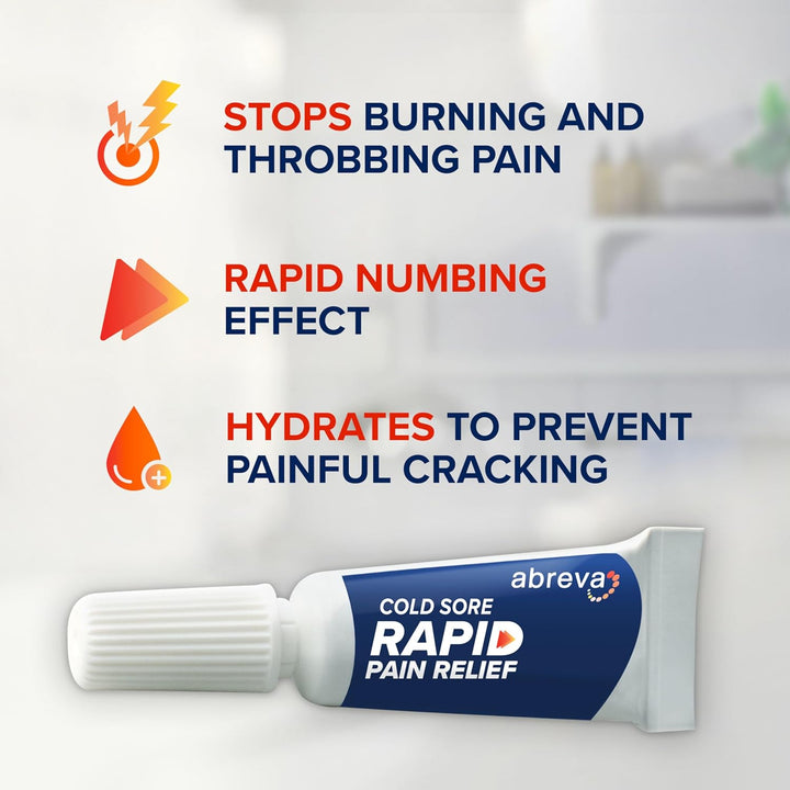 Cold Sore Treatment Rapid Pain Relief Cream - 1 Tube, 3 Grams