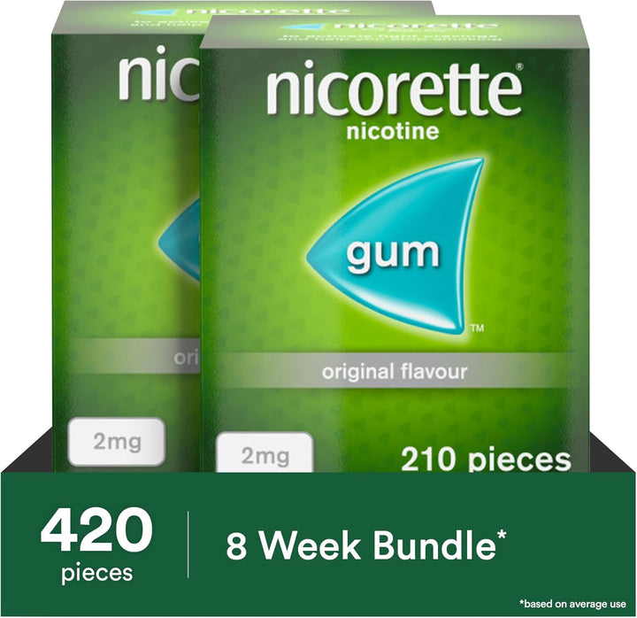 Original 2Mg Gum (210 Pieces), Discreet Stop Smoking and Stop Vaping Aid to Help You Quit for Good, Tackle Cravings and Withdrawal Symptoms, Nicotine Gum (Quit Smoking or Vaping)