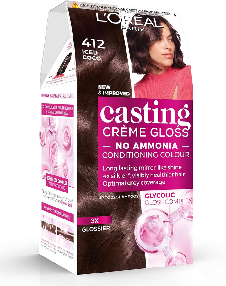 Casting Crème Gloss 600 Dark Blonde: This No-Ammonia, Semi-Permanent Hair Colour Lasts 32 Washes. Enjoy up to 3X Glossier, 4X Silkier, Visibly Healthier Hair with a Luminous Dark Blonde.