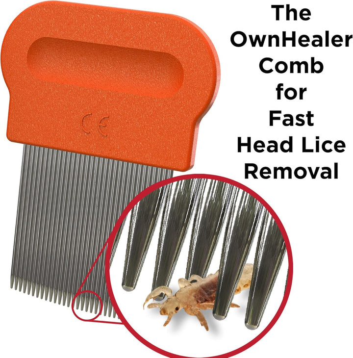 Nit Comb Kit – Fast & Effective Lice, Nits & Dandruff Removal for All Hair Types. Durable Smooth & Grooved Metal, Dual-Sided Plastic Fine-Tooth Combs for Quick Nit Treatment.
