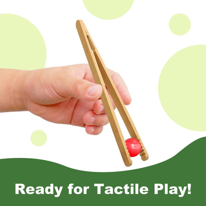 4 Pcs Wooden Tweezers Kids Tweezers, 18Cm Childrens Tweezer for Kids Tweezer Wooden Tongs Kid Educational Toy Toy Tongs for Kid Fine Motor Skills Toys