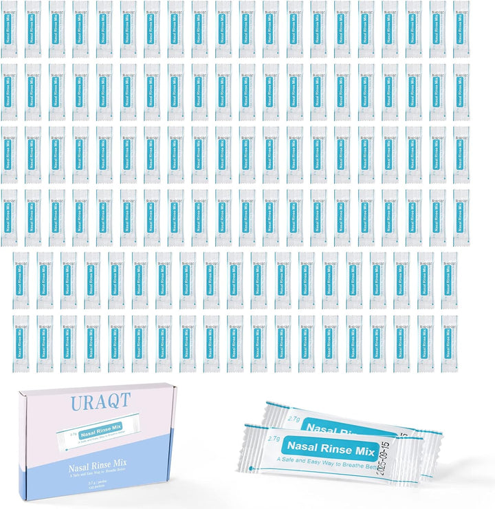 Nasal Rinse Salt, 120 Packs Nasal Irrigation Salt, Cleaning Mix Portable Sinus Rinse Salt, Natural Nasal Sinus Rinse Refill Packets Sinus Relief, Nose Wash Salt for Nasal Wash Irrigation