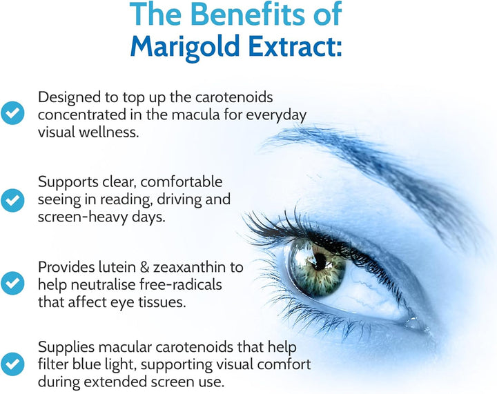 Lutein and Zeaxanthin Supplement 25Mg per Capsule, 60 Capsules 2 Months Supply, Purest Eye Health Marigold Extract Supplement, Natural Eye Vitamins for Vision Care & Floaters | Made in UK