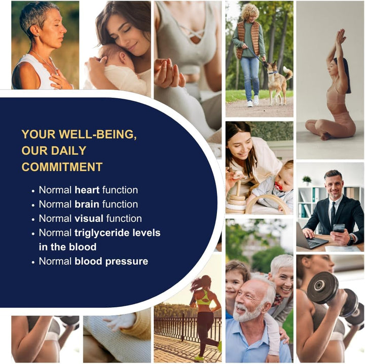 Omega 3 Capsules High Strength -  Vitality 1000 Omega3 Supplement with 535Mg EPA and 268Mg DHA for Heart, Brain and Eye Vision - No Fishy Aftertaste (90 Softgel Caps)