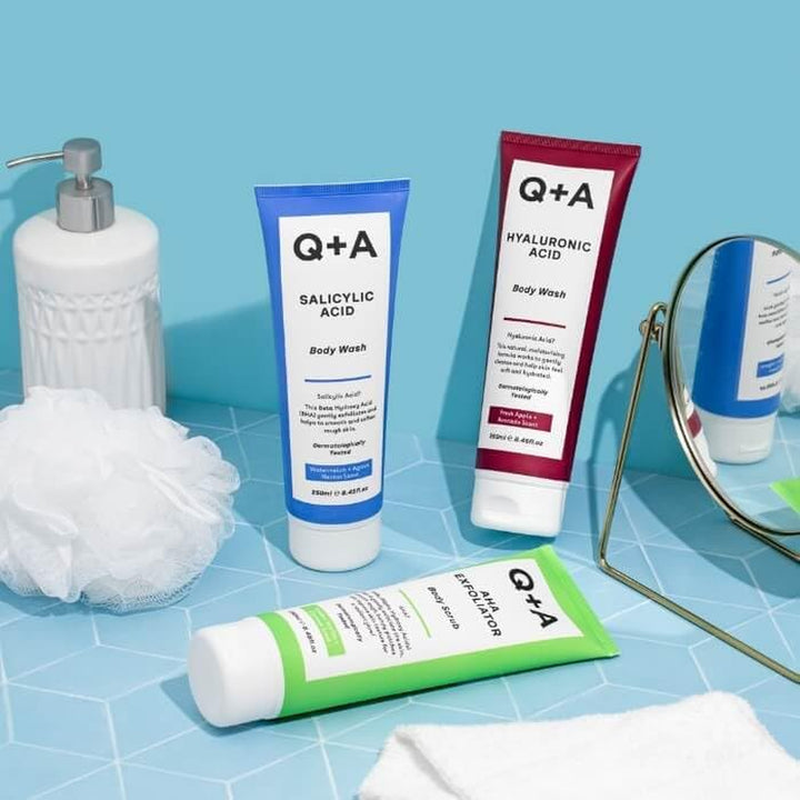 AHA Exfoliator Body Scrub (250Ml), Exfoliating Body Scrub with AHA and Lactic & Glycolic Acid, Smooths Rough Dry Skin, Brightens & Hydrates, Vanilla & Coconut Scent