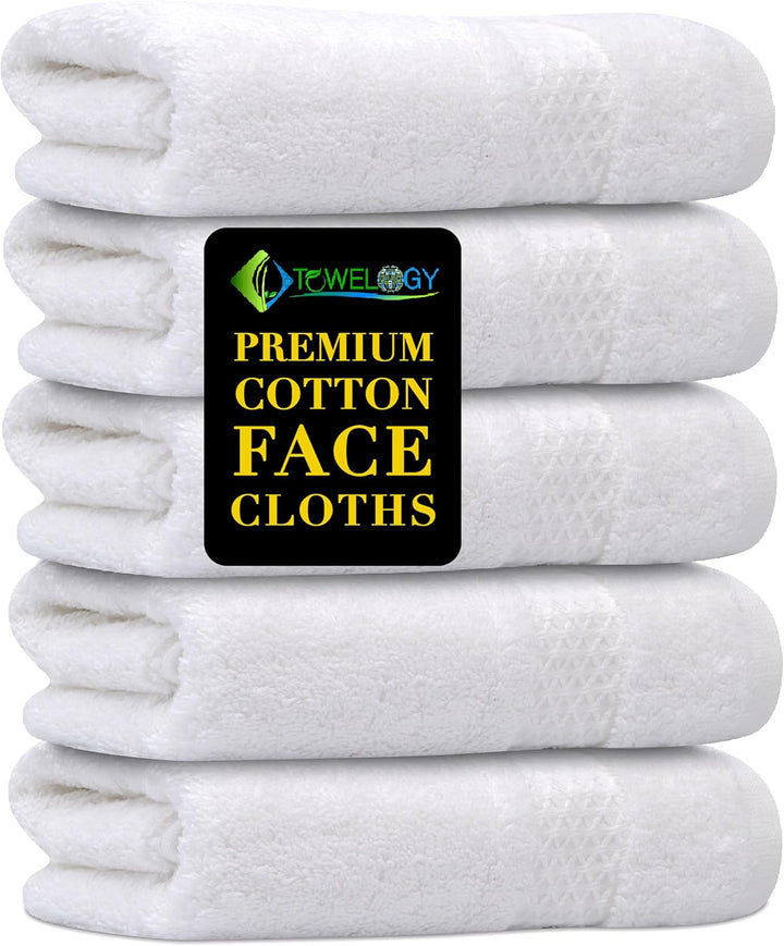 ® Cotton Face Cloths - Super Soft, Ultra Absorbent & Non Abrasive Flannel Wash Cloths - Luxuriously Plush and Large 33X33Cm Face Towels for Ultimate Luxury (Royal Blue)