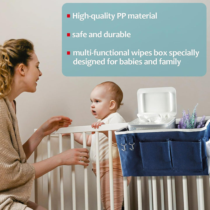 Wet Wipes Box, Large Capacity Wipes Box Container Plastic Wipes Napkin Tissue Holder Dispenser with Dustproof Lid (White)