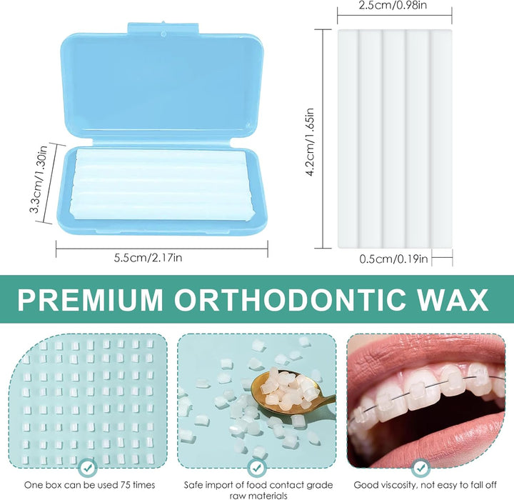 10 Boxes Dental Wax for Braces, Dental Orthodontic, Braces Wax with Fruit Smell, Dental Oral Care, Silicone Orthodontic, Wearers Gum Protection, Tooth (10 Scent)