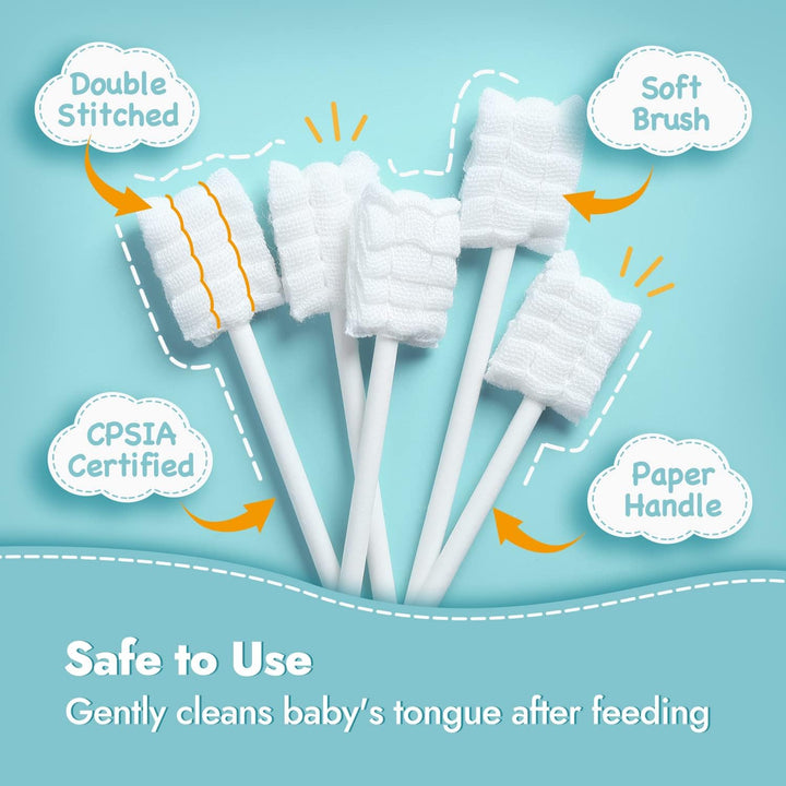 40-Pack Baby Tongue Cleaner, Upgrade Gum Cleaner with Paper Handle for Babies and Infants Ages 0-2 Years