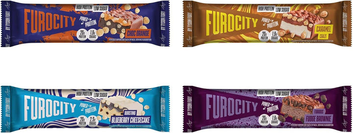 by Tyson Fury Protein Bars, Chocolate Fudge Brownie Flavour, Case of 15 X 60G Bars, 20G Protein per Serving, Low in Sugar, Pre and Post-Workout Snack
