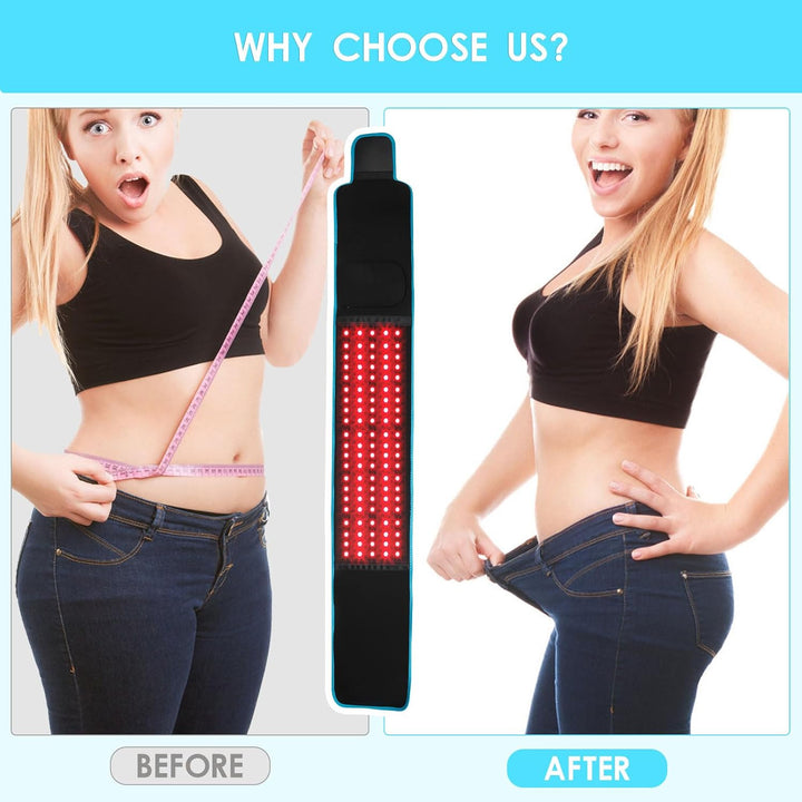 Red Light Belt, 660Nm Red Light & 850Nm Near-Infrared Light Wrap Belt, for Legs, Back, Waist, Shoulders, Neck, Lightweight Wrap Device with Timer Settings for Women, Men