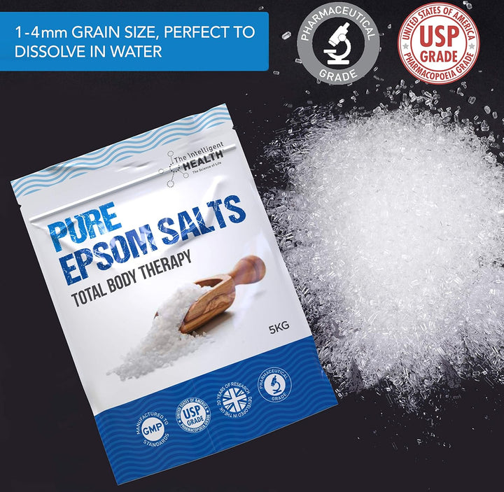 Epsom Bath Salts - 100% Pure Epsom Salts, Our Magnesium Sulphate Are Premium for Men and Women, and Bath Salts for Muscle Soak - Epsom Salts 5Kg