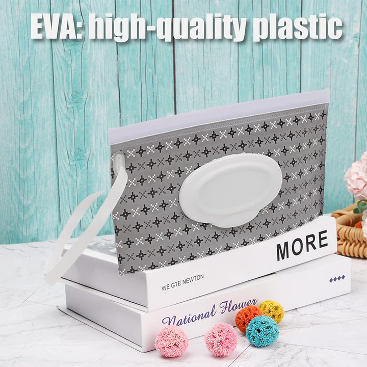 5Pcs Baby Wet Wipe Dispenser - EVA Waterproof Refillable Travel Pouch, Reusable Portable Holder for Babies