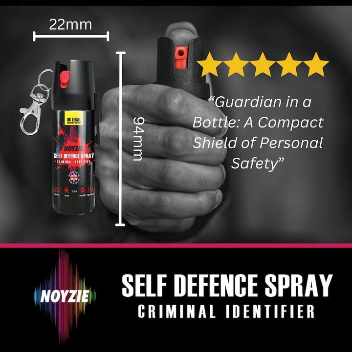 Self Defence Spray UK Legal Pepper Spray Alternative for Men & Women with UV Marking, Keychain & Belt Clip - Criminal Identifier Spray for Personal Protection - 15Ml