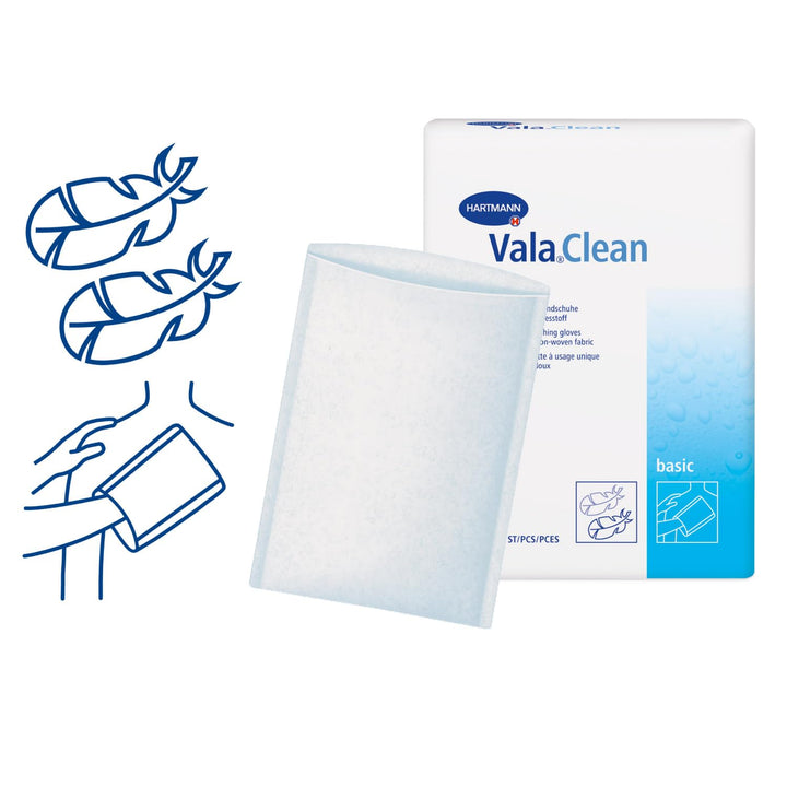 Valaclean Set of 50 Soft Wash Mitts, Non-Woven, 15 X 23 Cm