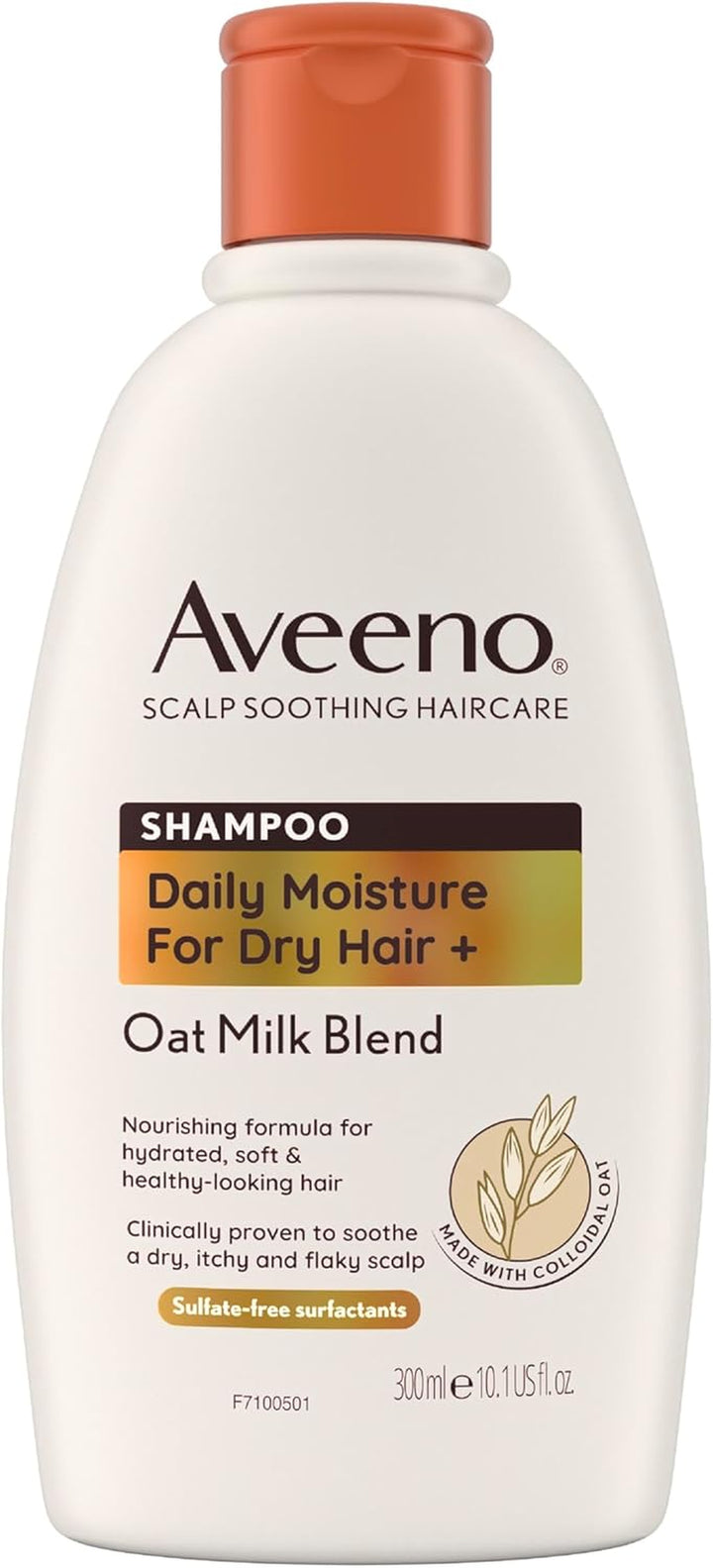 Scalp Soothing Haircare Daily Moisture Shampoo, Oat Milk Blend, for Dry Hair, Soothes Dry, Itchy & Flaky Scalp, Clinically Proven, Sulfate Free, 300Ml