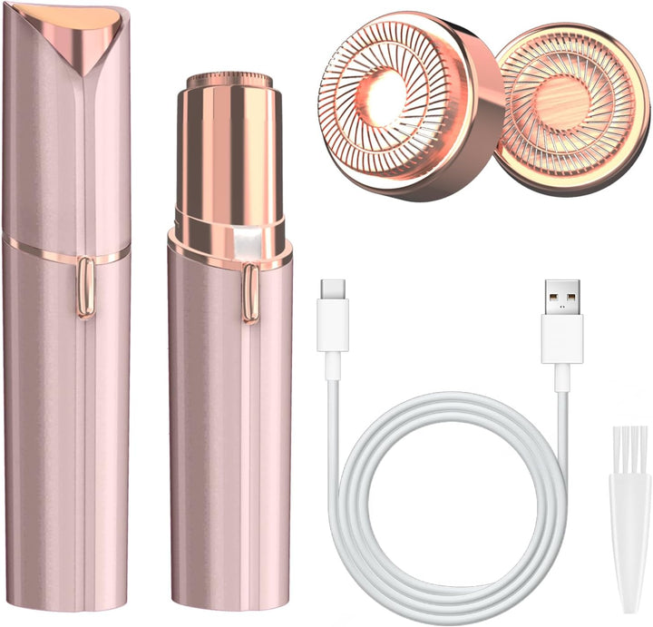 Facial Hair Remover for Women, Face Hair Trimmer with Two Replacement Blades, Rechargeable Women'S Facial Shaver, Painless Lady Shavers for Women for Face Hair-Blue