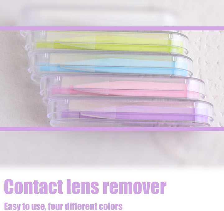 8Pcs Contact Lens Applicator Kit, Portable Contact Lens Remover Tools with Tweezers & Suction Stick, Storage Case Included - Ideal for Travel and Daily Use