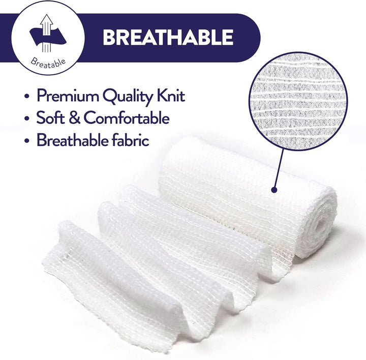 Conforming Bandage, Gauze Bandage Roll 7.5Cm X 4M - Pack of 12