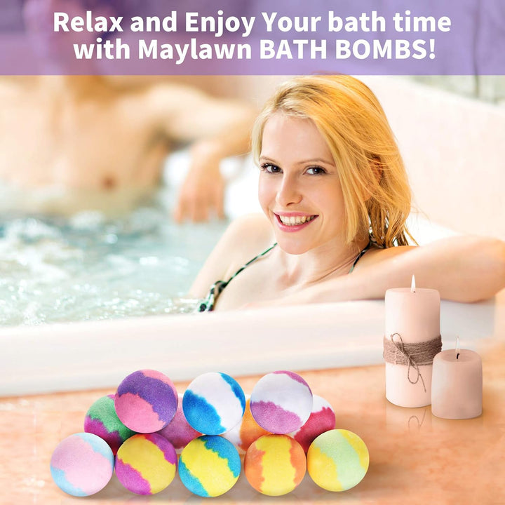 Bath Bombs Gift Set, 12Pcs Handmade Fizzy Bubble Bath Bombs, Vegan & Cruelty Free, Perfect for Bubble and Spa Bath, Birthday Mothers Day Gifts Idea for Her/Him, Wife, Girlfriend